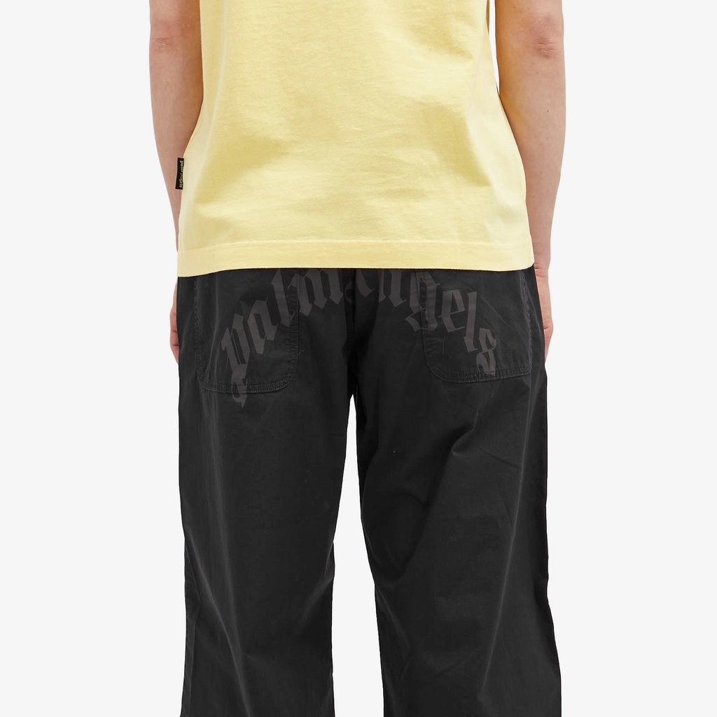 Palm Angels Men's Curved Logo Loose Trousers Black